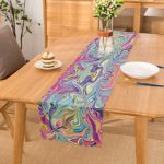 Ebru Desenli Dijital Baskılı Modern Runner Realhomes