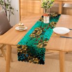 Altın Motifli Özel Tasarım Dijital Baskılı Modern Runner Realhomes