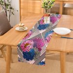 - Runner-3884 - Realhomes Kareli Renkli Motifler Dijital Baskılı Modern Runner Realhomes