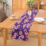 - Runner-3898 - Realhomes Geometrik Zeminde Çiçek Motifli Özel Tasarım Dijital Baskılı Modern Runner Realhomes