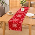 - Runner-3907 - Realhomes Kırmızı Zeminde Etnik Motifler Dijital Baskılı Modern Runner Realhomes