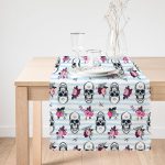 Kuru Kafa Ve Gül Motifli Özel Tasarım Dijital Baskılı Modern Runner Realhomes