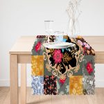 Fashion Kareli Motifler Özel Tasarım Dijital Baskılı Modern Runner Realhomes