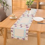 - Runner-3940 - Realhomes Çiçekli Çerçeve İçinde Altın Rengi Puanlı Özel Tasarım Dijital Baskılı Modern Runner Realhomes