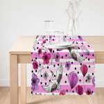 Leylek Ve Çiçek Desenli Dijital Baskılı Özel Tasarım Modern Runner Realhomes