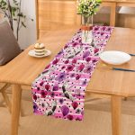 Leylek Ve Çiçek Desenli Dijital Baskılı Özel Tasarım Modern Runner Realhomes