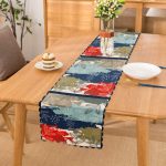 - Runner-3954 - Realhomes  Yaprak Desenli Özel Tasarım Dijital Baskılı Modern Runner Realhomes