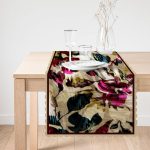 Soyut Çiçek Motifli Özel Tasarım Dijital Baskılı Modern Runner Realhomes