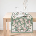 - Runner-3965-1 - Realhomes Çiçek Ve Yaprak Motifli Özel Tasarım Dijital Baskılı Modern Runner Realhomes