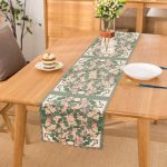 - Runner-3965 - Realhomes Çiçek Ve Yaprak Motifli Özel Tasarım Dijital Baskılı Modern Runner Realhomes