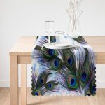 - Runner-3970-1 - Realhomes Tavus Kuşu Tüyü Desenli Özel Tasarım Dijital Baskılı Modern Runner Realhomes