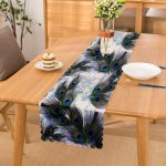 - Runner-3970 - Realhomes Tavus Kuşu Tüyü Desenli Özel Tasarım Dijital Baskılı Modern Runner Realhomes