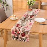 Bej Zeminde Çiçek Motifli Tasarım Dijital Baskılı Modern Runner Realhomes