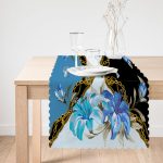 - Runner-3981-1 - Realhomes Zincir Ve Çiçek Desenli Özel Tasarım Dijital Baskılı Modern Runner Realhomes