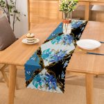 - Runner-3981 - Realhomes Zincir Ve Çiçek Desenli Özel Tasarım Dijital Baskılı Modern Runner Realhomes