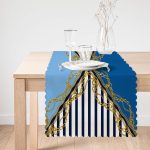 - Runner-3982-1 - Realhomes Zincir Ve Geometrik Desenli Özel Tasarım Dijital Baskılı Modern Runner Realhomes