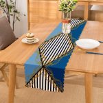 - Runner-3982 - Realhomes Zincir Ve Geometrik Desenli Özel Tasarım Dijital Baskılı Modern Runner Realhomes