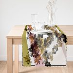 - Runner-3989-1 - Realhomes Beyaz Zeminde Çiçek Desenli Özel Tasarım Dijital Baskılı Modern Runner Realhomes