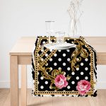 Puanlı Zeminde Çiçek Ve Zincir Desenli Özel Tasarım Dijital Baskılı Modern Runner Realhomes