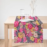 Rengarenk Çiçek Motifli Özel Tasarım Dijital Baskılı Modern Runner Realhomes