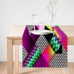 - Runner-4004-1 - Realhomes  Rengârenk Geometrik Şekilli Özel Tasarım Dijital Baskılı Modern Runner Realhomes