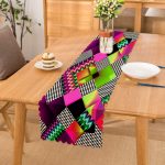 - Runner-4004 - Realhomes  Rengârenk Geometrik Şekilli Özel Tasarım Dijital Baskılı Modern Runner Realhomes