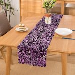 - Runner-4007 - Realhomes Mor Leopar Desenli Özel Tasarım Dijital Baskılı Modern Runner Realhomes