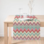 - Runner-401-1 - Realhomes  Modern Ebru Desen Dijital Baskılı Dekoratif Runner Realhomes