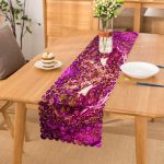 - Runner-4031 - Realhomes Mor Yüzeyde Altın Desenli Özel Tasarım Dijital Baskılı Modern Runner Realhomes