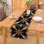 - Runner-4033 - Realhomes Altın Desenli Özel Tasarım Dijital Baskılı Modern Runner Realhomes