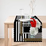 - Runner-4039-1 - Realhomes Altın Zincir Ve Çiçek Desenli Özel Tasarım Dijital Baskılı Modern Runner Realhomes