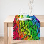 - Runner-4040-1 - Realhomes  Rengarenk Kelebek Desenli Özel Tasarım Dijital Baskılı Modern Runner Realhomes