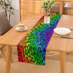 - Runner-4040 - Realhomes  Rengarenk Kelebek Desenli Özel Tasarım Dijital Baskılı Modern Runner Realhomes