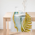 - Runner-4046-1 - Realhomes Atın Ve Yaprak Desenli Özel Tasarım Dijital Baskılı Modern Runner Realhomes