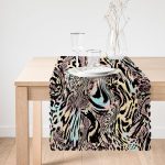 - Runner-4051-1 - Realhomes  Renkli Leopar Desenli Özel Tasarım Dijital Baskılı Modern Runner Realhomes