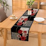 - Runner-4063 - Realhomes Çiçek Ve Altın Motifli Özel Tasarım Dijital Baskılı Modern Runner Realhomes