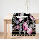 - Runner-4068-1 - Realhomes Çiçek Motifli Özel Tasarım Dijital Baskılı Modern Runner Realhomes