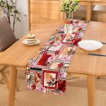 - Runner-4074 - Realhomes Geometrik Çerçeveli Çiçek Motifli Özel Tasarım Dijital Baskılı Modern Runner Realhomes