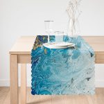 Altın Ve Mermer Desenli Özel Tasarım Dijital Baskılı Modern Runner Realhomes