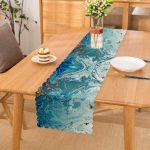 Altın Ve Mermer Desenli Özel Tasarım Dijital Baskılı Modern Runner Realhomes