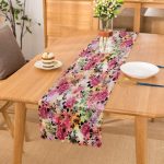 - Runner-4082 - Realhomes Rengarenk Zeminde Çiçek Motifli Özel Tasarım Dijital Baskılı Modern Runner Realhomes