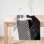 - Runner-4087-1 - Realhomes Karmaşık Zikzak Motifli Özel Tasarım Dijital Baskılı Modern Runner Realhomes