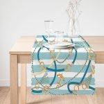 - Runner-4088-1 - Realhomes Çapa Ve Kemer Motifli Özel Tasarım Dijital Baskılı Modern Runner Realhomes