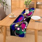 - Runner-4089 - Realhomes Renkli Karmaşık Geometrik Desenli Özel Tasarım Dijital Baskılı Modern Runner Realhomes