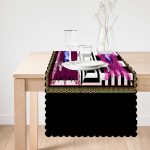 - Runner-4094-1 - Realhomes Geometrik Zeminde Rengarenk Motifli Özel Tasarım Dijital Baskılı Modern Runner Realhomes