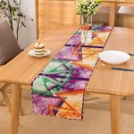 - Runner-4098 - Realhomes Renkli Güller Ve Zikzak Motifli Özel Tasarım Dijital Baskılı Modern Runner Realhomes