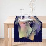 Lacivert Zeminde Etnik Motifli Tasarım Dijital Baskılı Modern Runner Realhomes