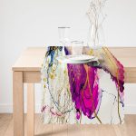 - Runner-4103-1 - Realhomes Suluboya Ve Altın Motifli Özel Tasarım Dijital Baskılı Modern Runner Realhomes