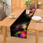 - Runner-4112 - Realhomes Renkli Üçgen Figürlü Özel Tasarım Dijital Baskılı Modern Runner Realhomes