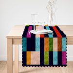 Rengarenk Damalı Desenli Özel Tasarım Dijital Baskılı Modern Runner Realhomes